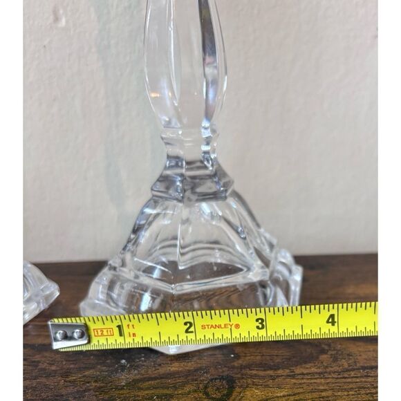 TIFFANY AND CO CRYSTAL HAMPTON 9" CANDLESTICK CANDLE HOLDER PAIR MADE IN GERMANY - Picture 9 of 9